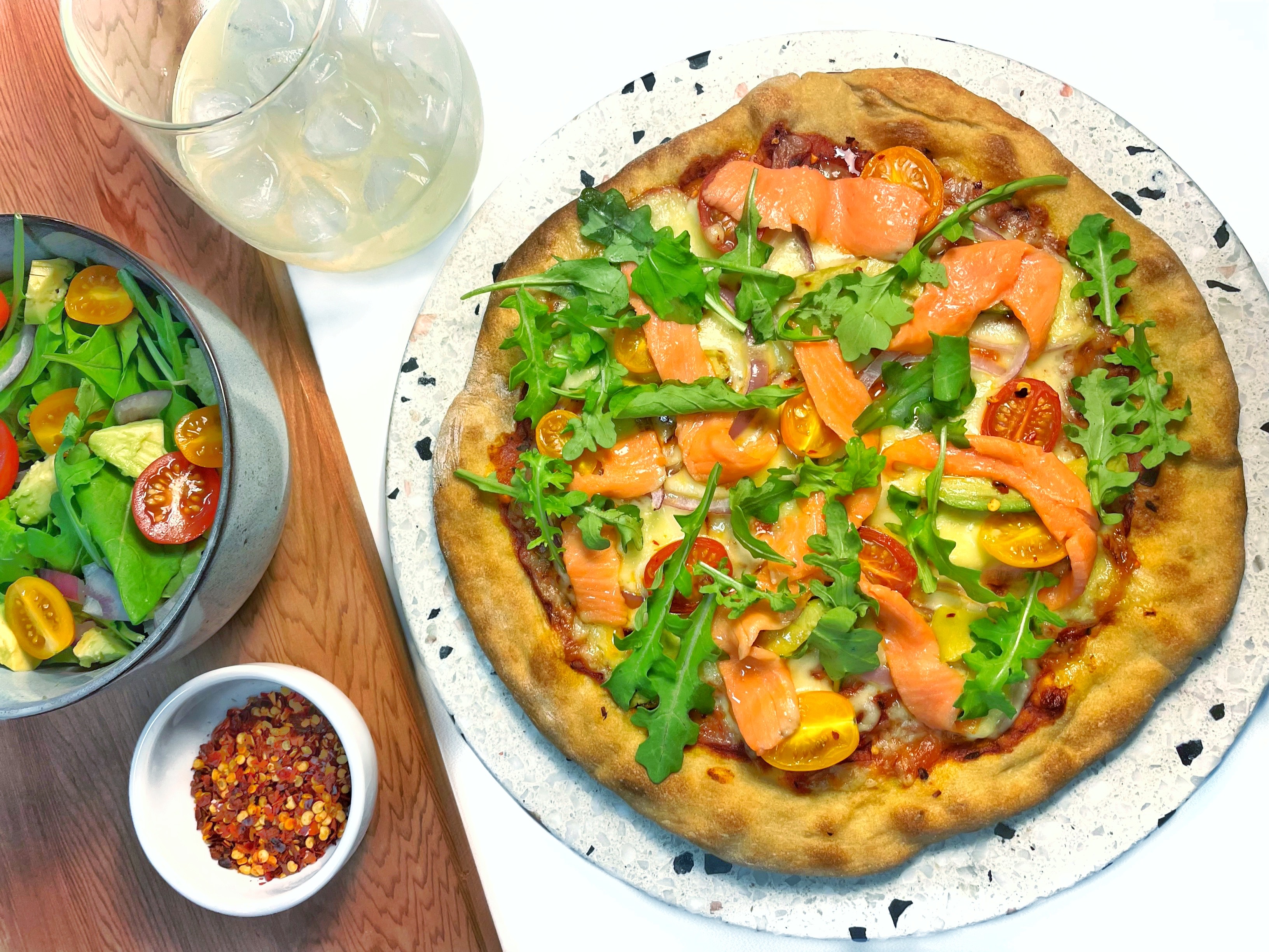 Rewena Bread Smoked Salmon Pizza