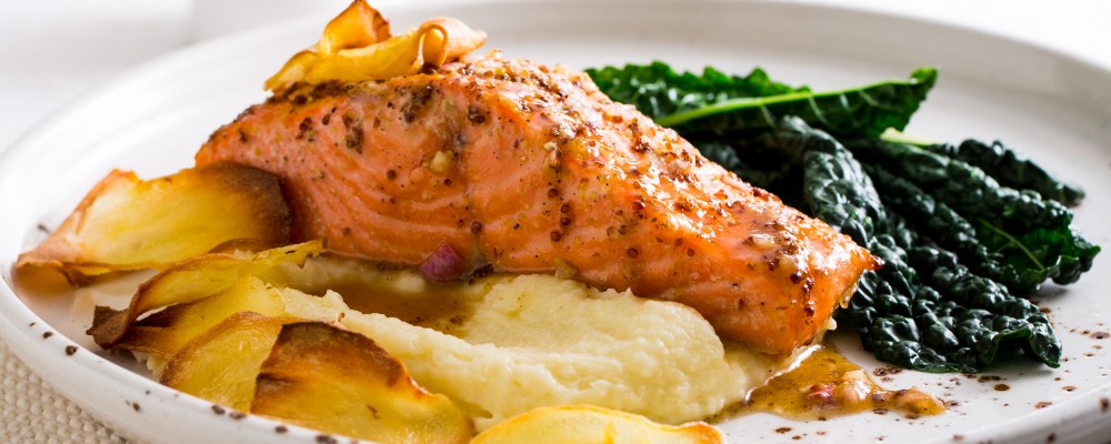 Roasted Regal King Salmon with parsnip puree