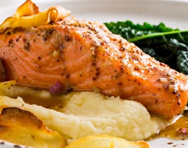 Roasted Regal King Salmon with parsnip puree