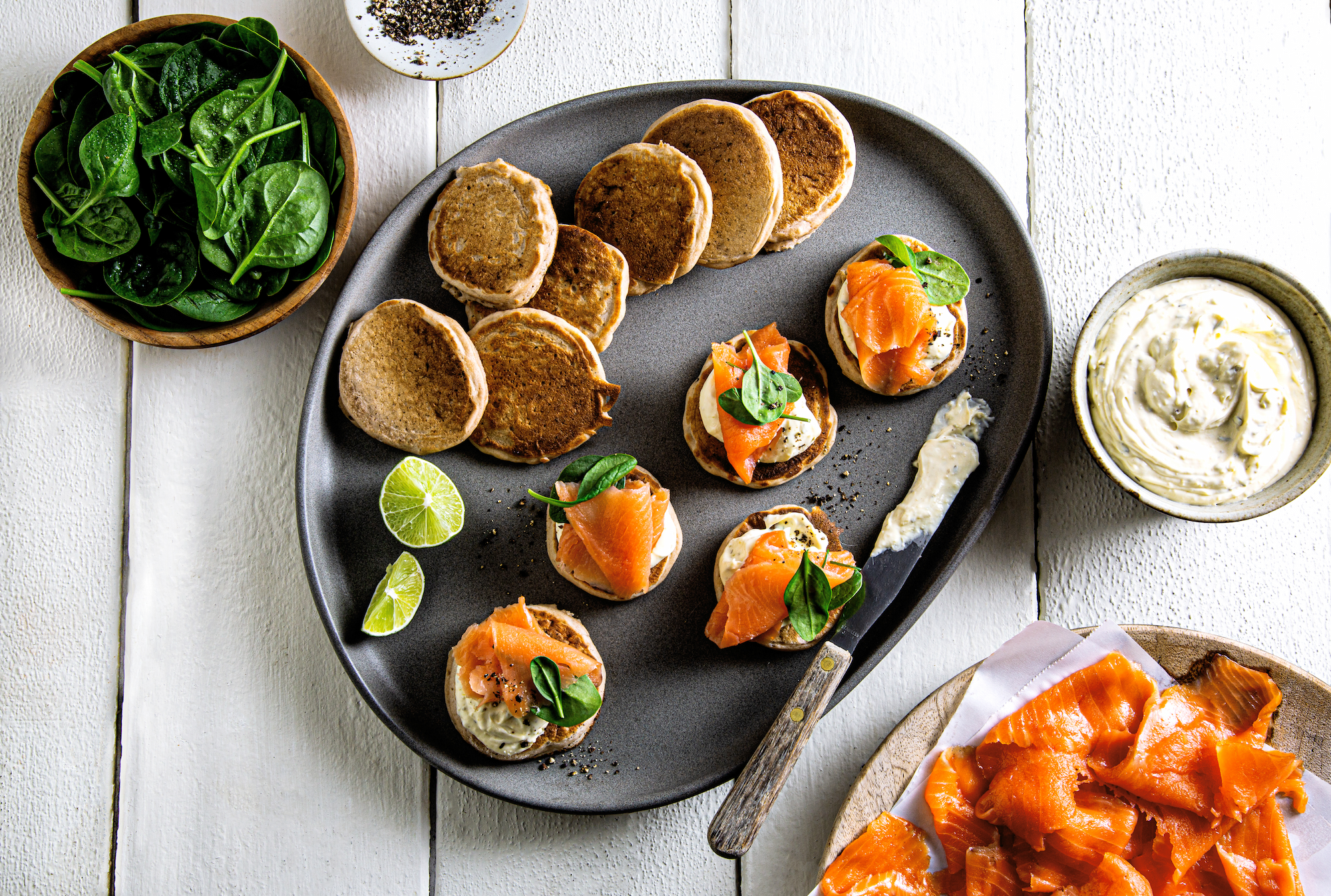 Regal Smoked Salmon and Buckwheat Pikelets
