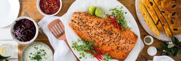 Maple & Chilli Regal King Smoked Salmon with Dips & Focaccia