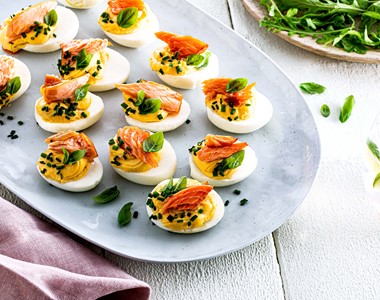 Devilled Smoked Salmon Eggs
